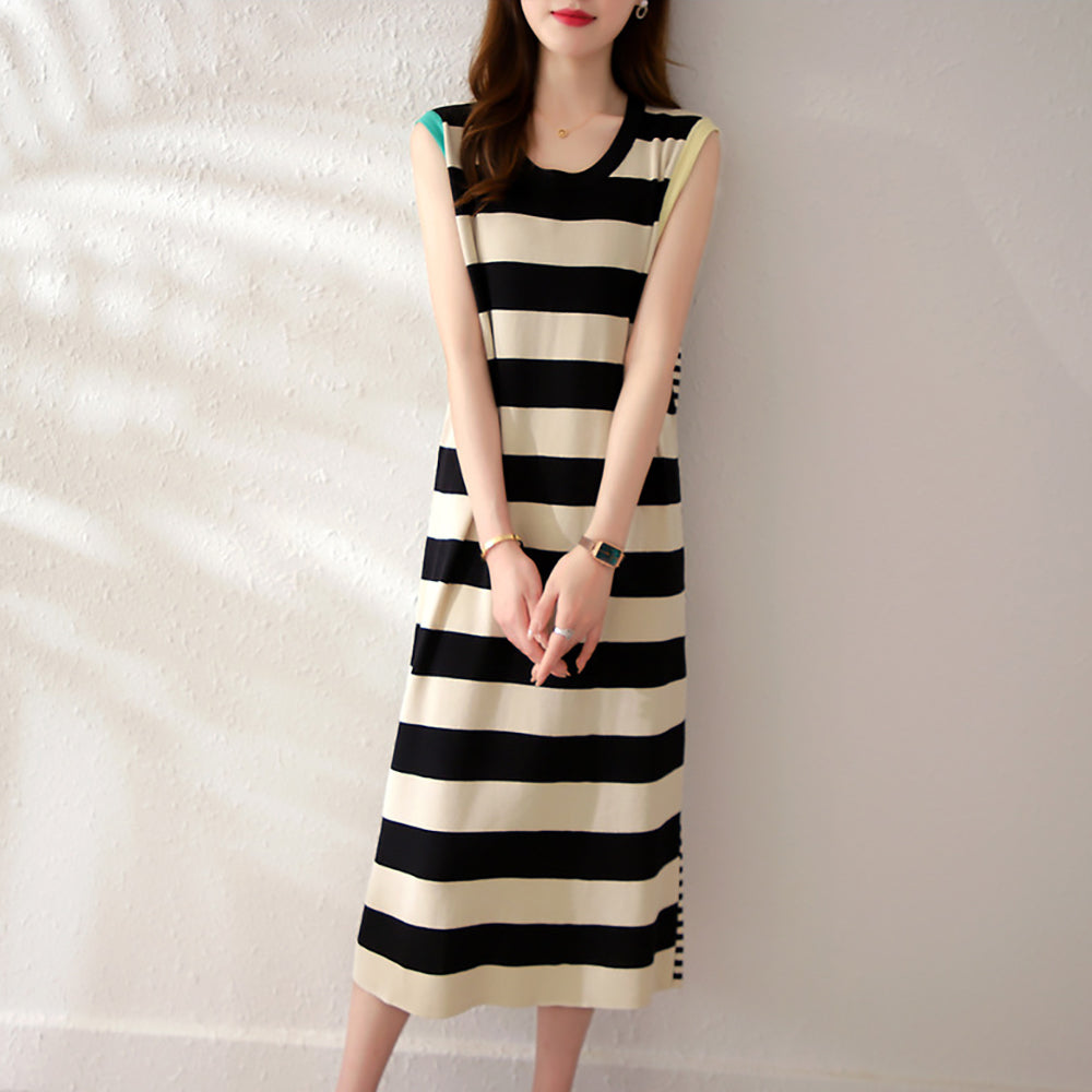 Striped Bodycon Midi Dress
