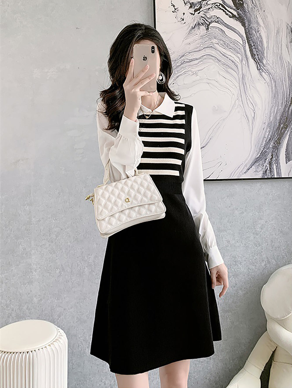 Women Striped Fit & Flare Dress