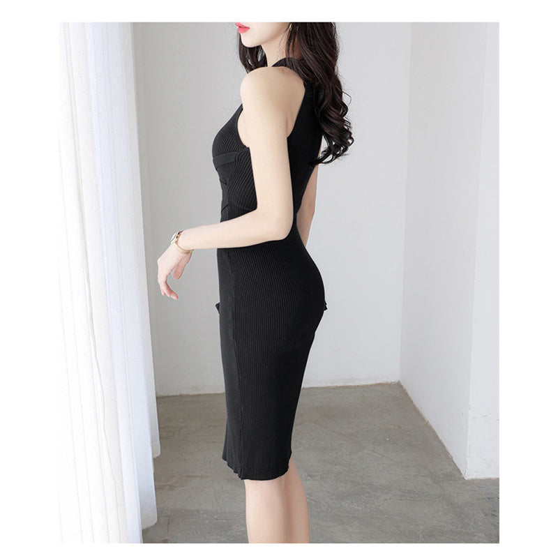 Round Neck Sleeveless Bodycon Dress