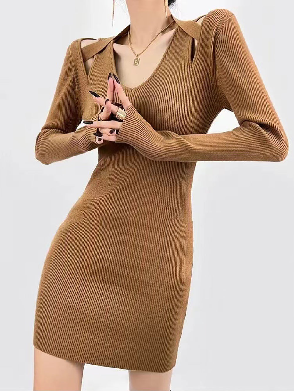 Women Round Neck Bodycon Dress