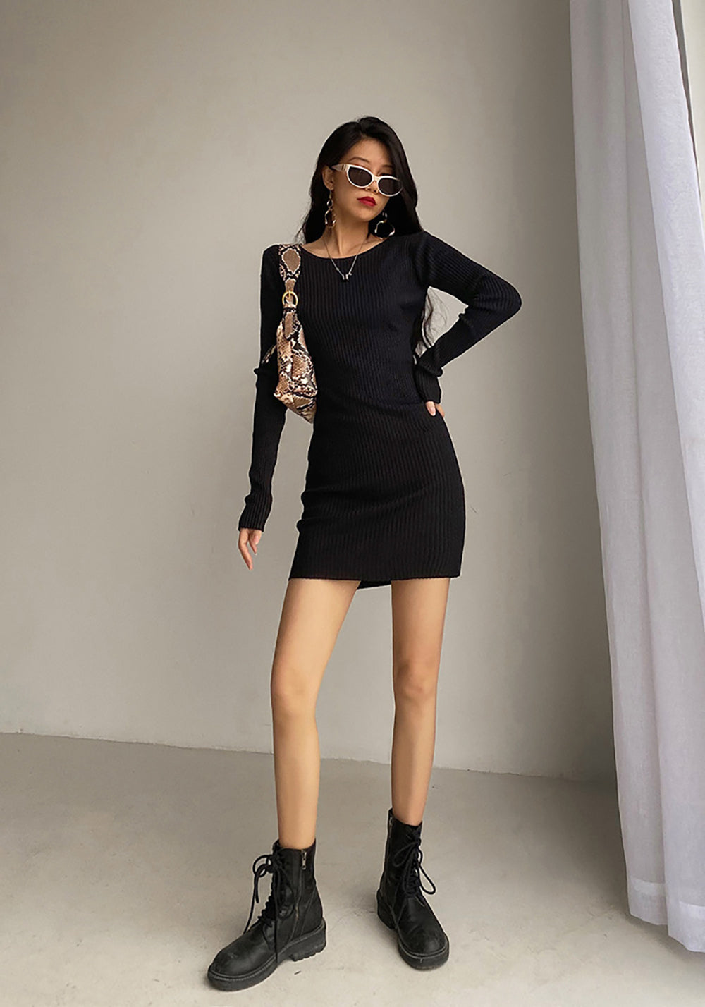 Solid Cutout Bodycon Dress
