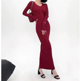 Women Solid Bodycon Maxi Dress