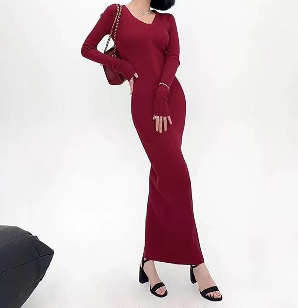 Women Solid Bodycon Maxi Dress