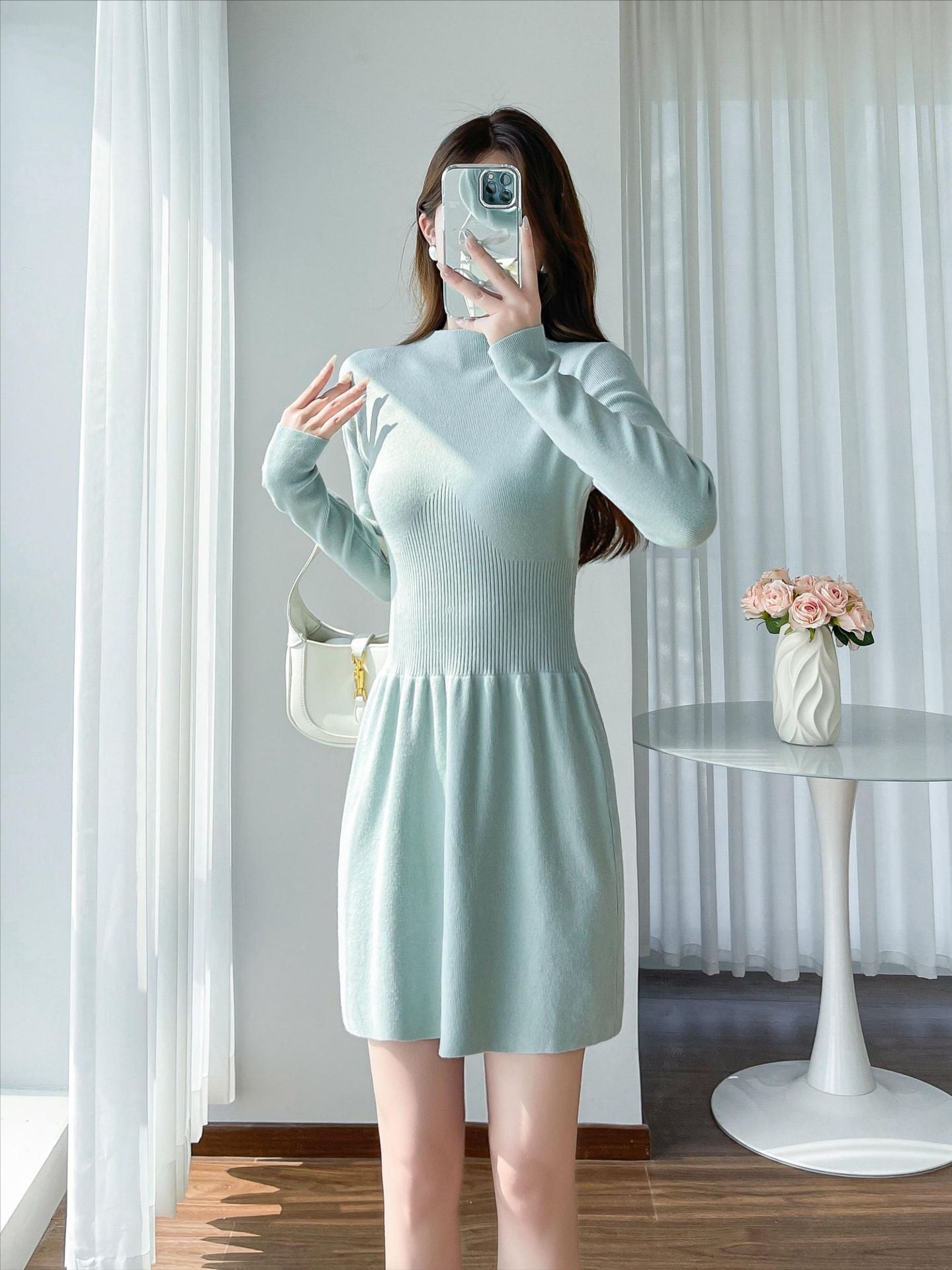 Women Boat Neck Fit & Flare Dress