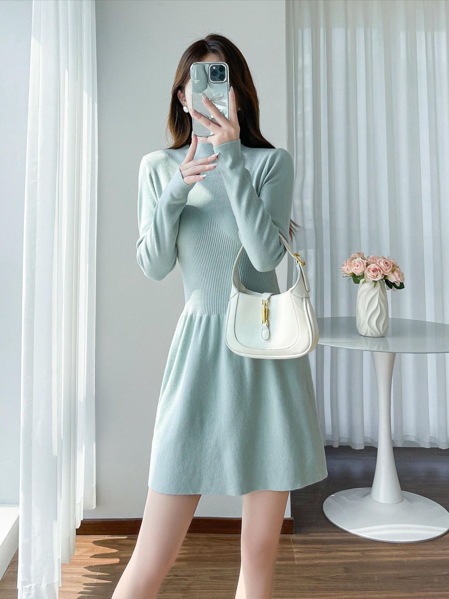 Women Boat Neck Fit & Flare Dress