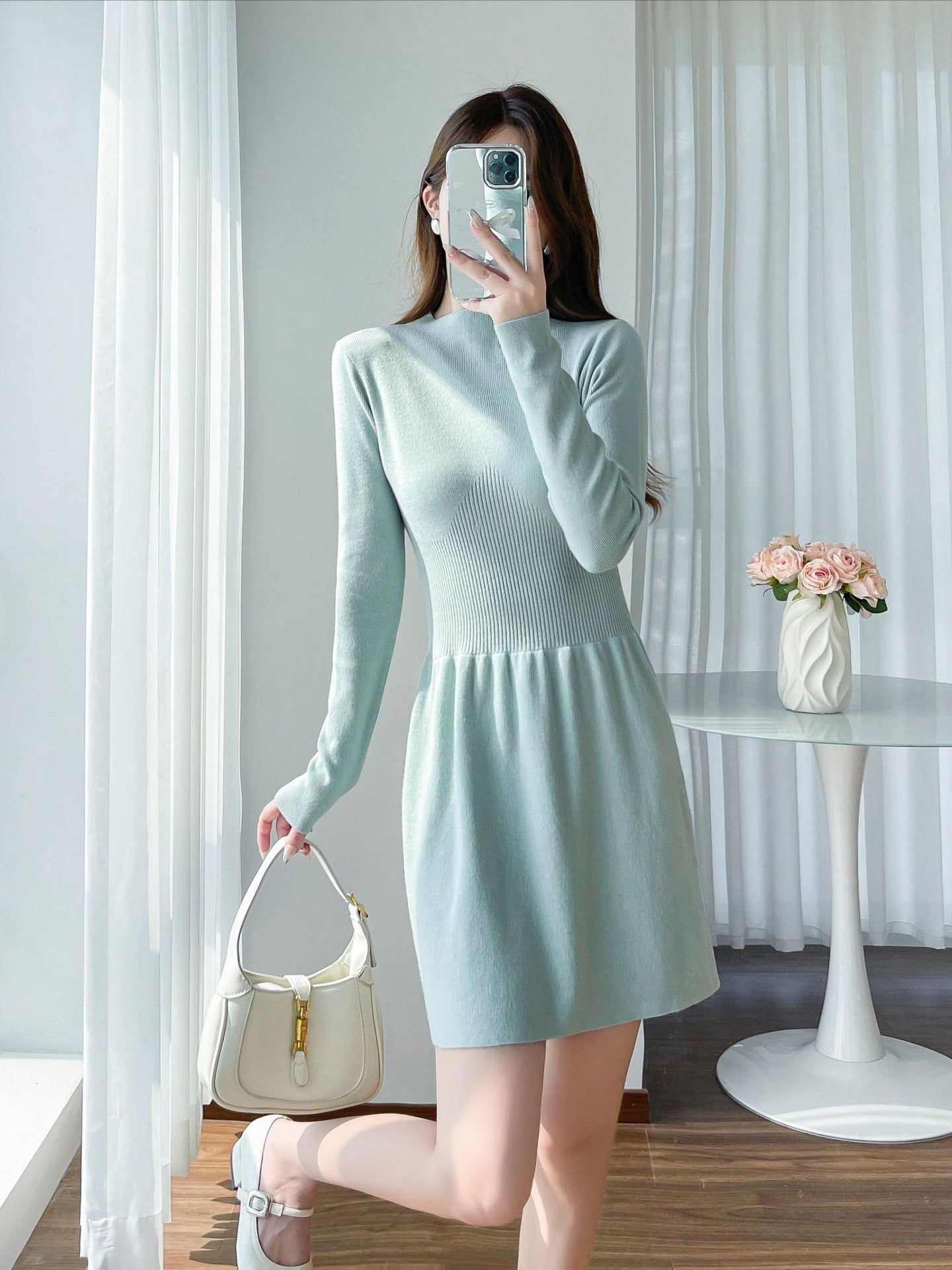 Women Boat Neck Fit & Flare Dress