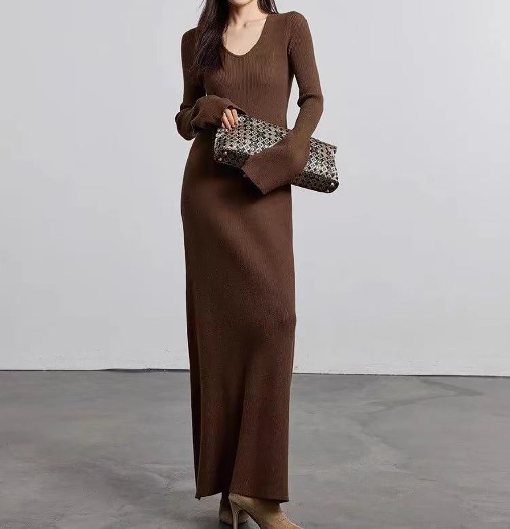 Women V-Neck Maxi Dress