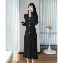 Women V-Neck Fit & Flare Midi Dress