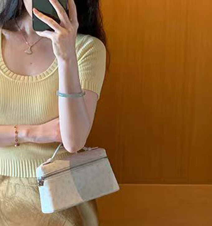 Women Ribbed Scoop Neck Crop Top