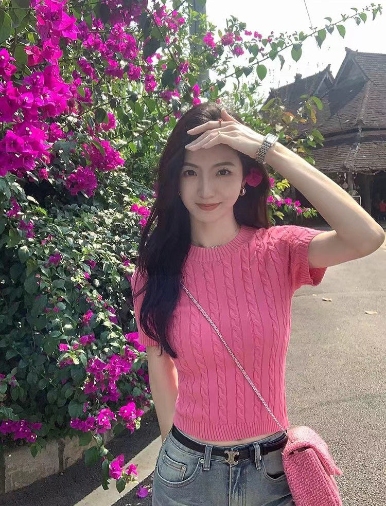 Women Solid Round Neck Top