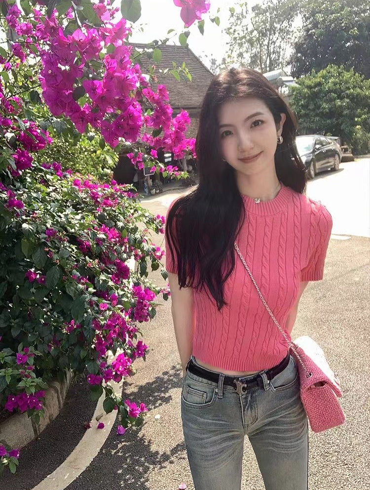Women Solid Round Neck Top