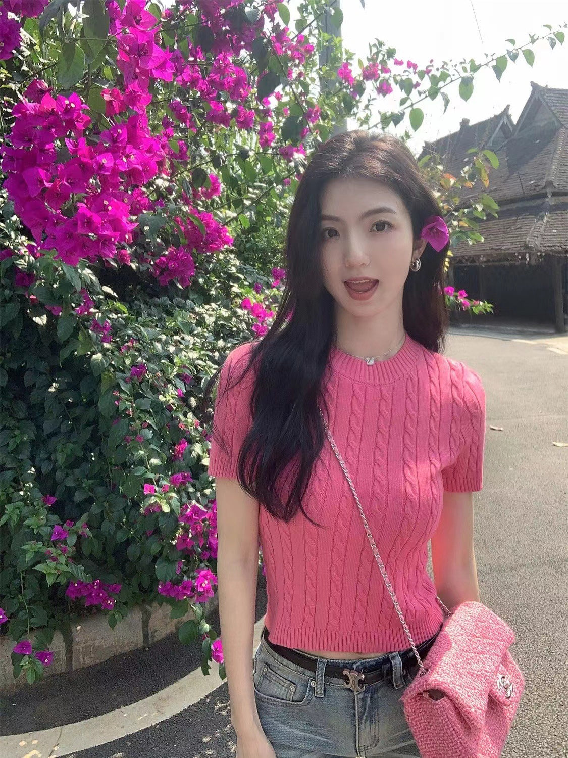 Women Solid Round Neck Top