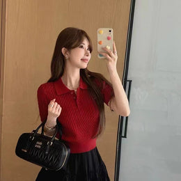 StyleCast Women Red Solid Shirt Collar Top