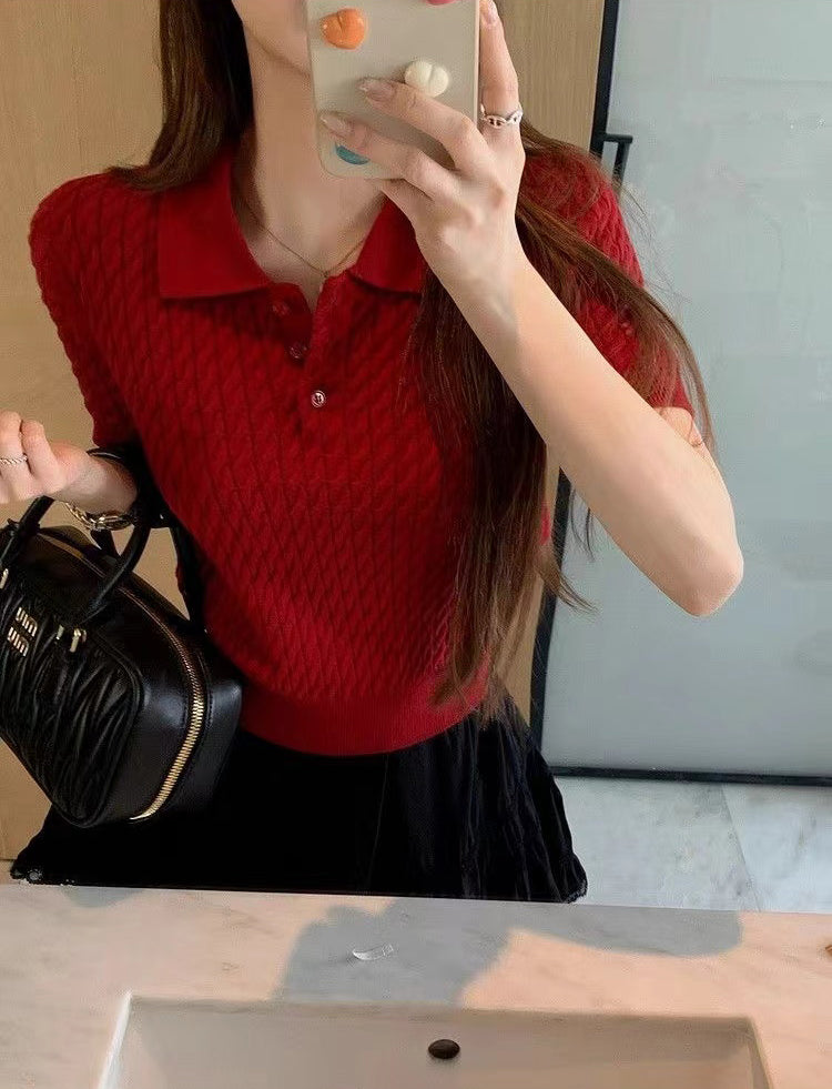 StyleCast Women Red Solid Shirt Collar Top