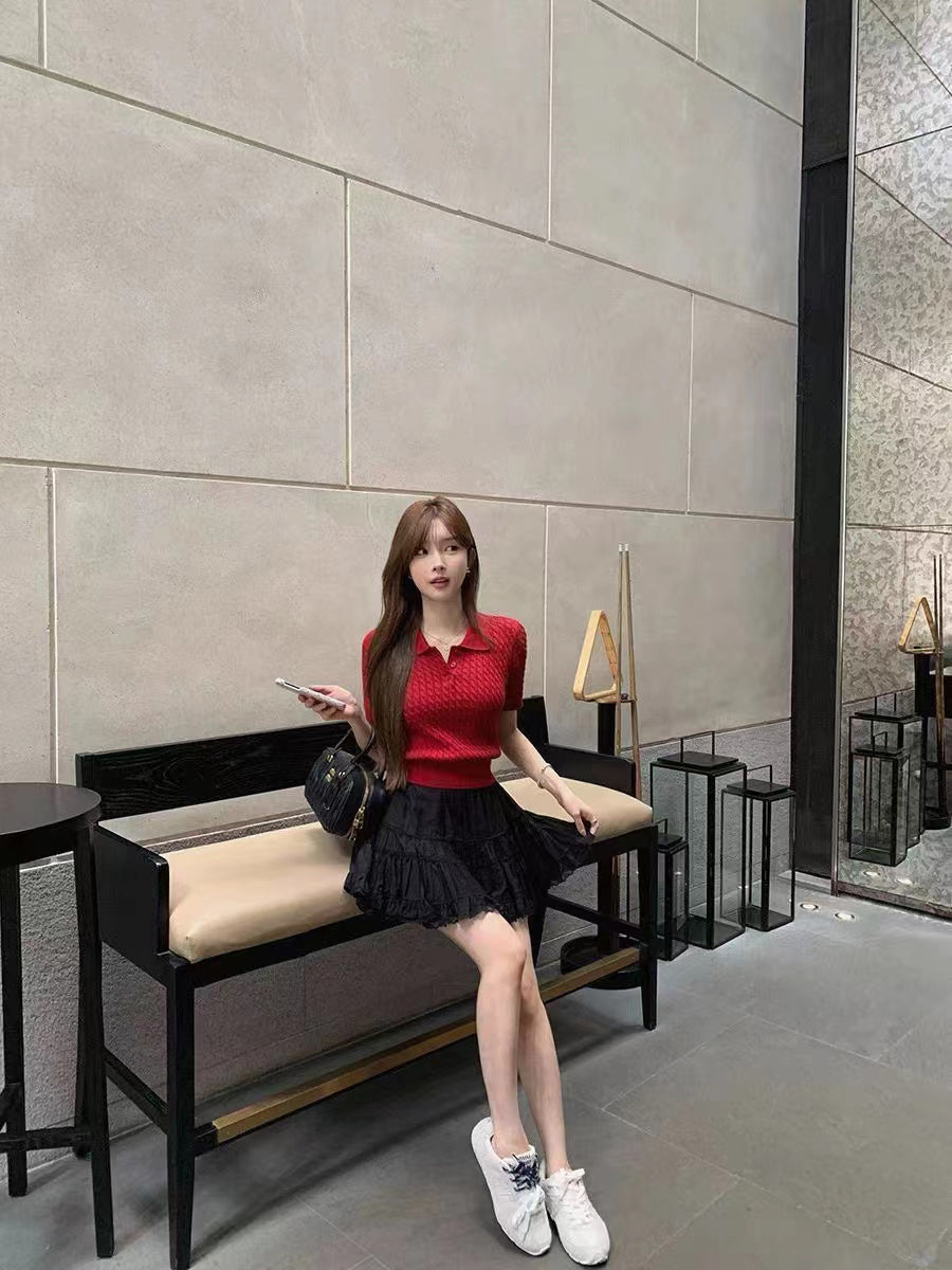StyleCast Women Red Solid Shirt Collar Top