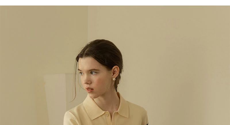 Colourblocked Polo Collar T-shirt