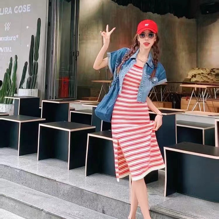 Women Striped A-Line Dress