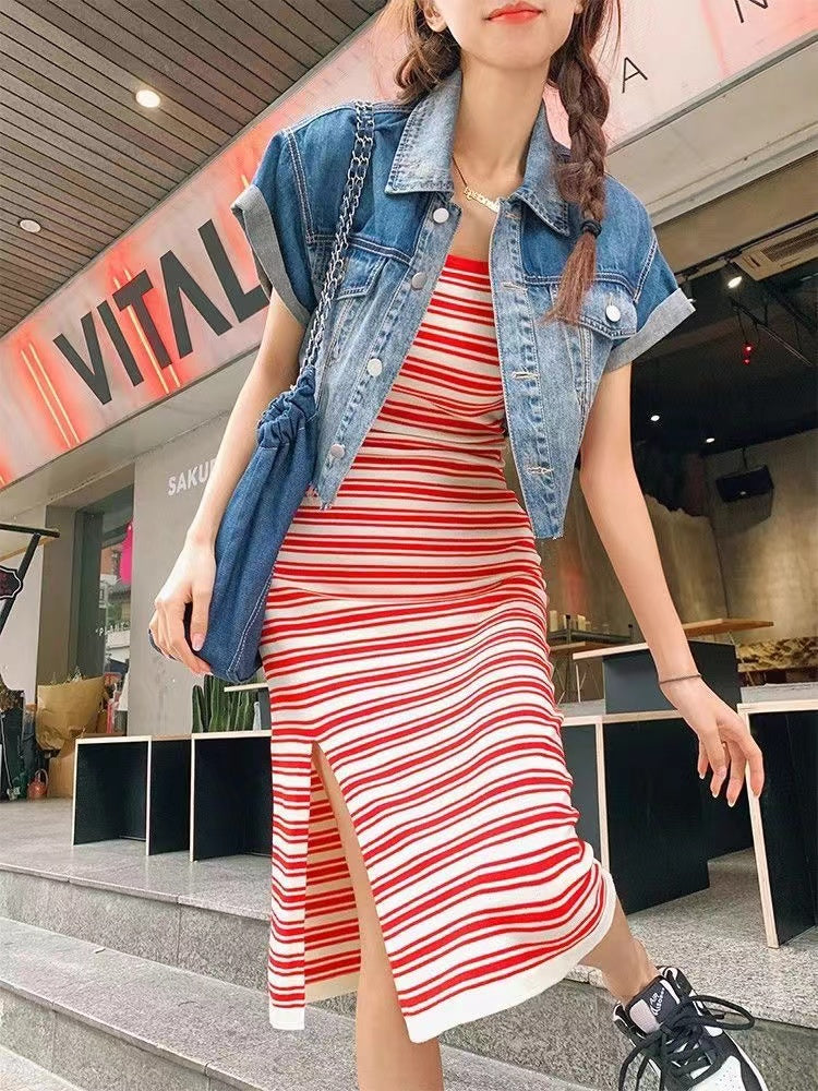 Women Striped A-Line Dress