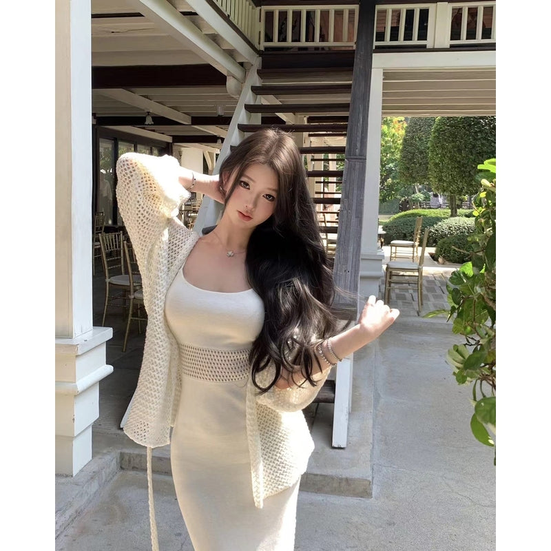 Shoulder Straps Bodycon Midi Dress