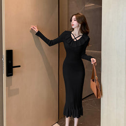 Women Keyhole Neck Scuba Dress