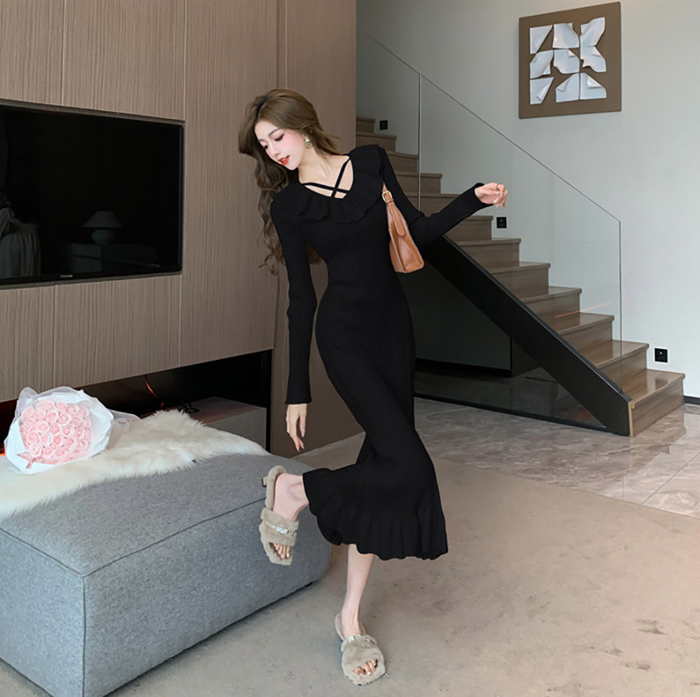 Women Keyhole Neck Scuba Dress
