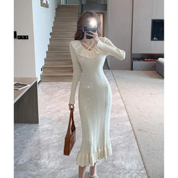 Women Keyhole Neck Scuba Fit & Flare Midi Dress