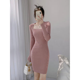 Women Square Neck Bodycon Dress