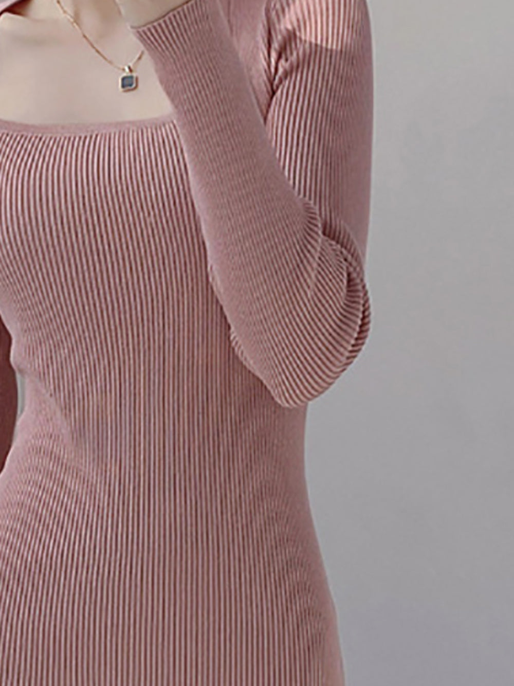 Women Square Neck Bodycon Dress