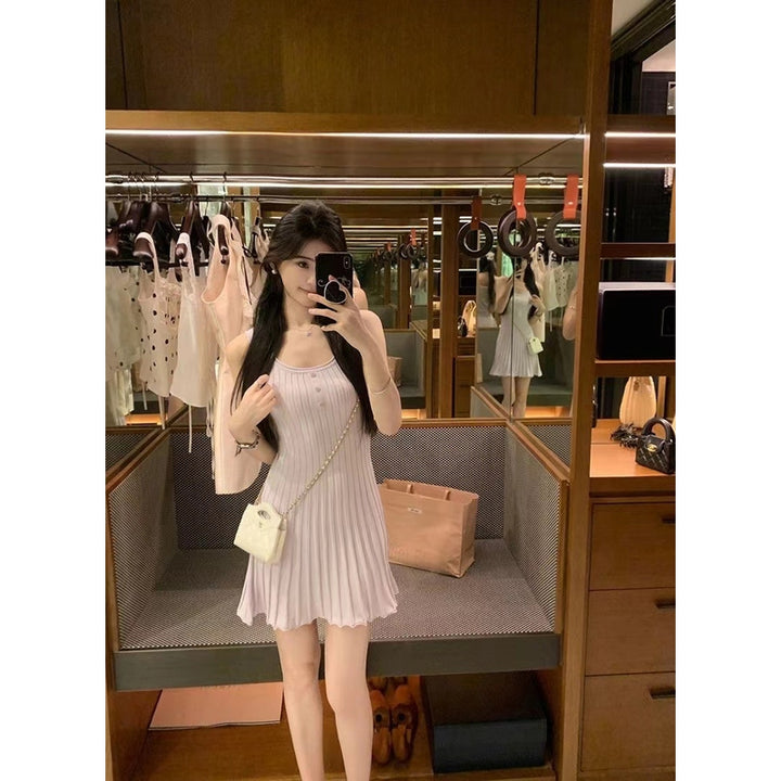 Women Knitted Round Neck Sheath Dress