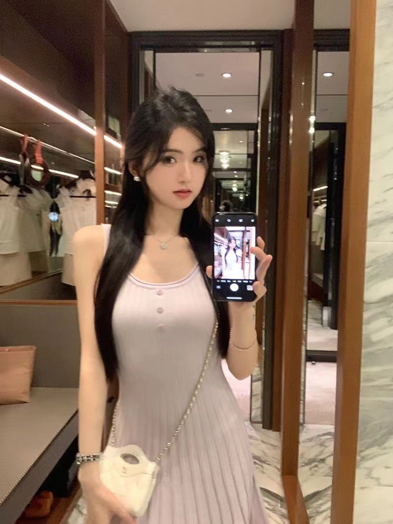 Women Knitted Round Neck Sheath Dress