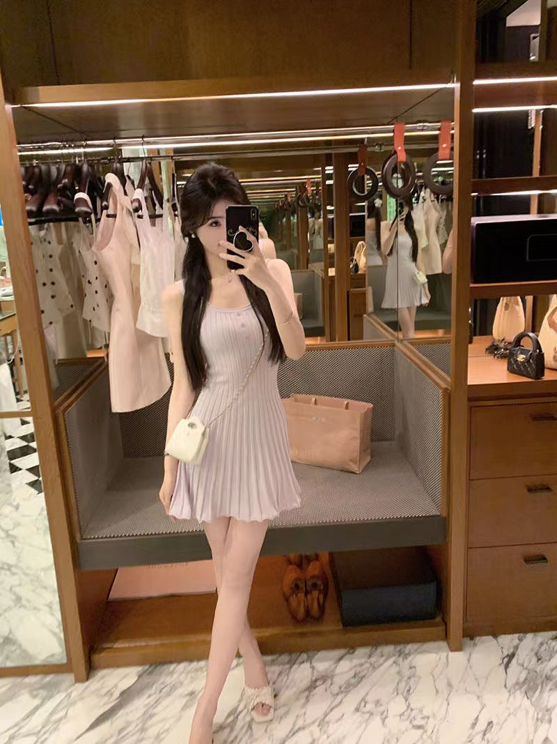Women Knitted Round Neck Sheath Dress