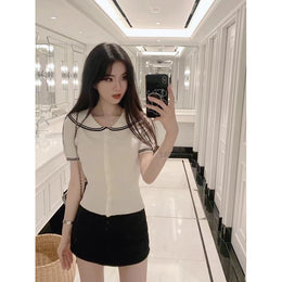 Peter Pan Collar Shirt Style Top