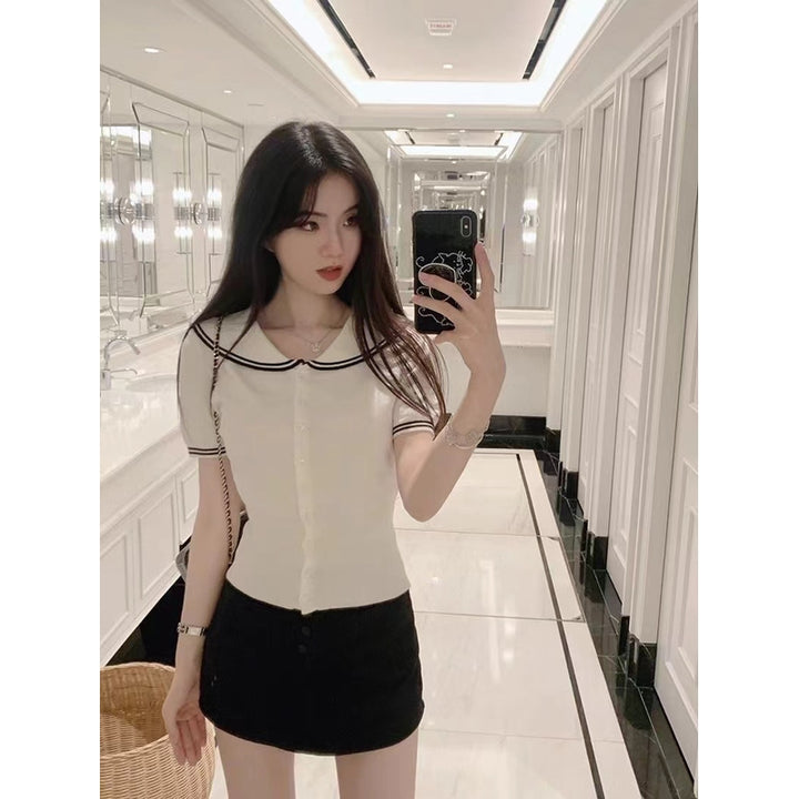 Peter Pan Collar Shirt Style Top