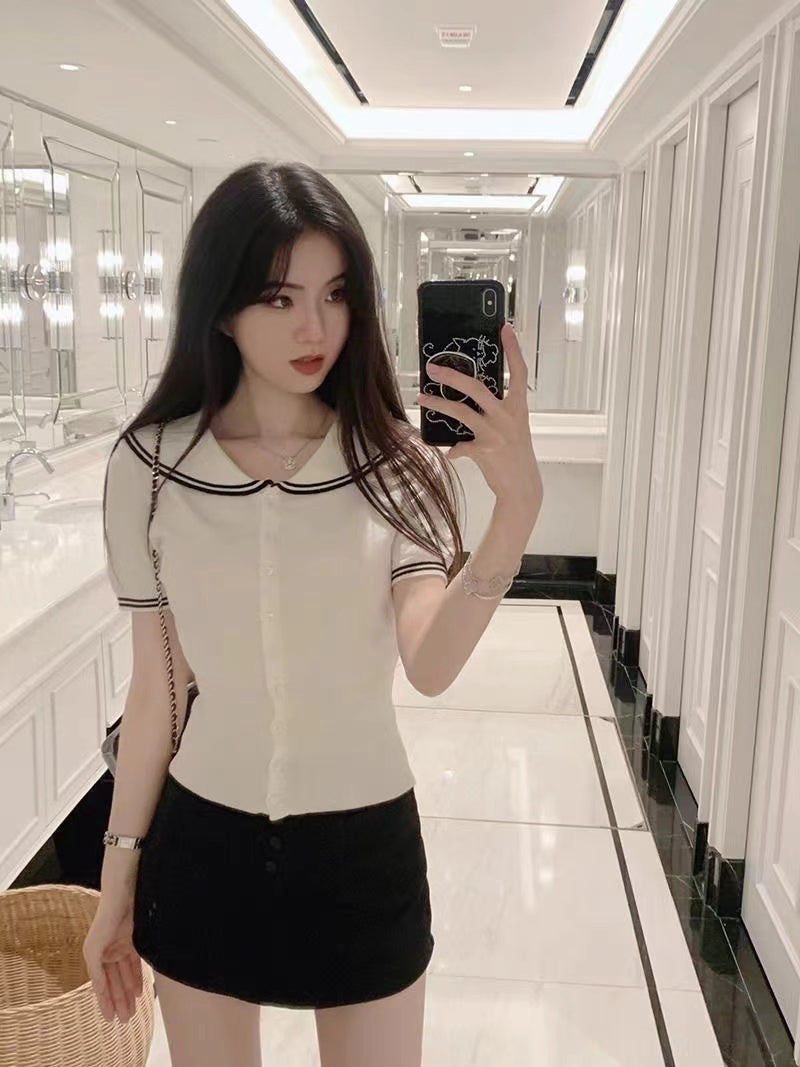 Peter Pan Collar Shirt Style Top