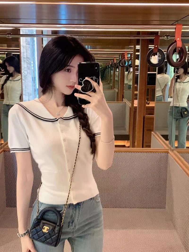 Peter Pan Collar Shirt Style Top