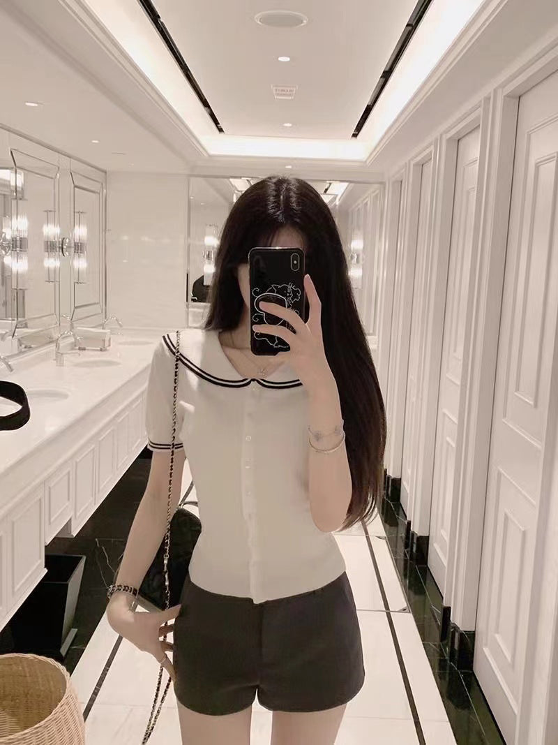 Peter Pan Collar Shirt Style Top