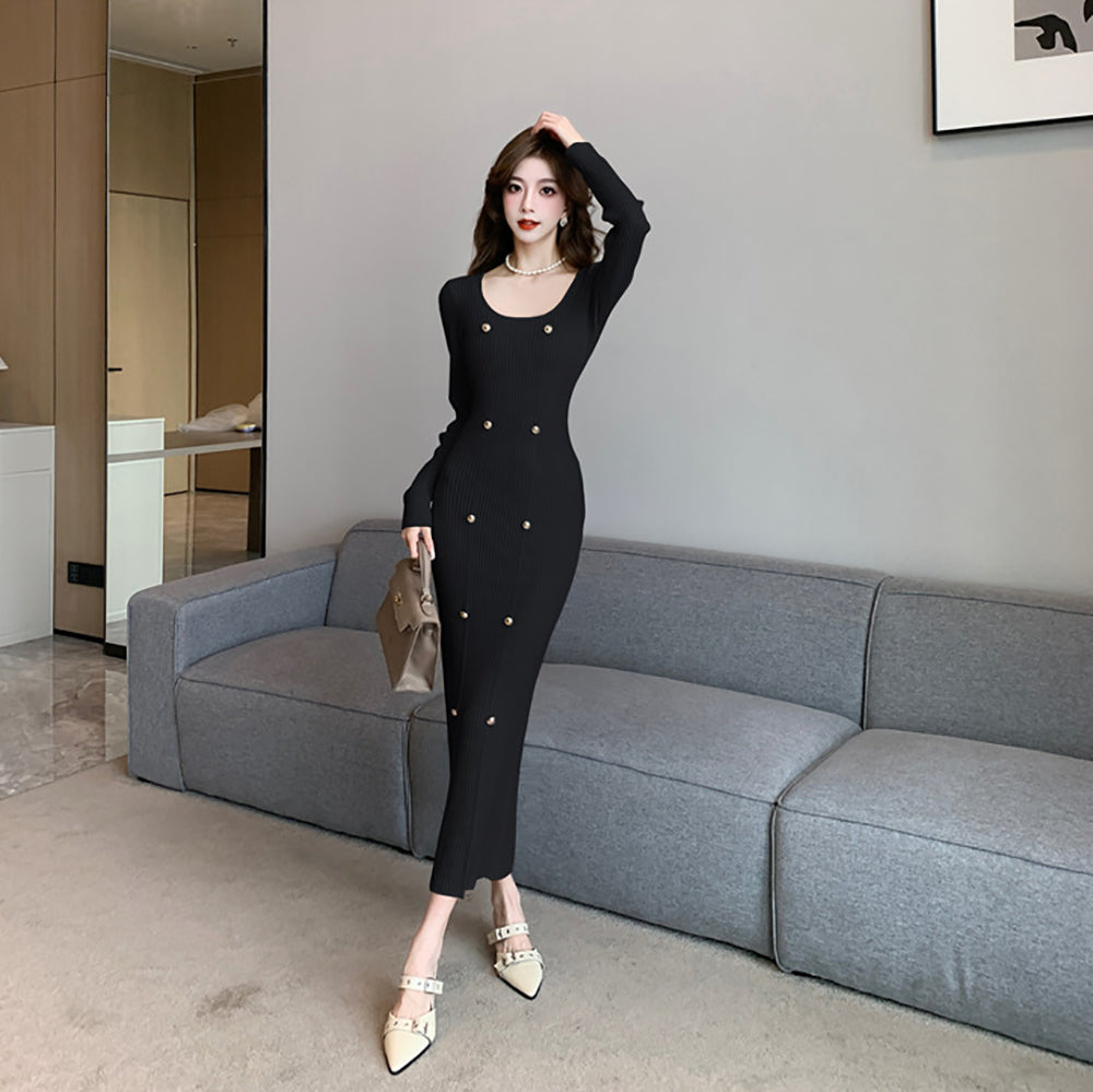 Applique Bodycon Maxi Dress