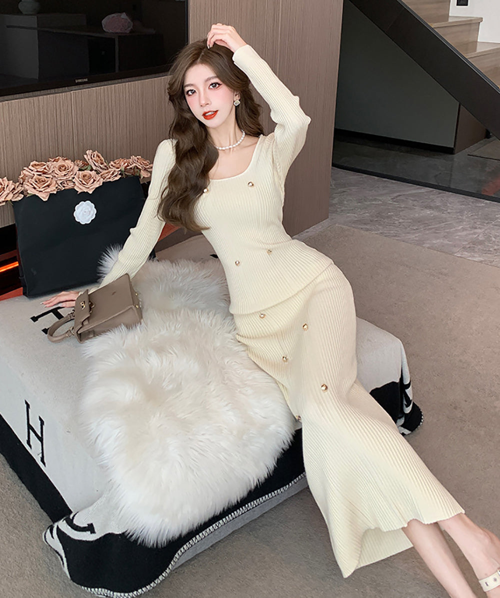 Applique Bodycon Maxi Dress