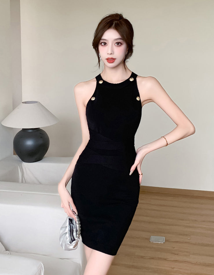 Solid Bodycon Sleeveless Dress