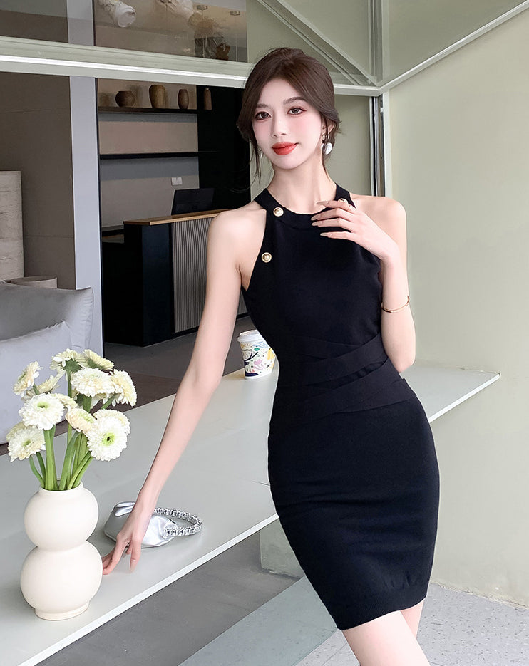 Solid Bodycon Sleeveless Dress