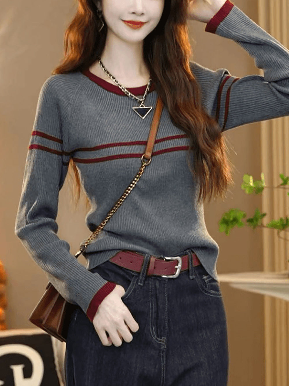 Women Striped Pullover