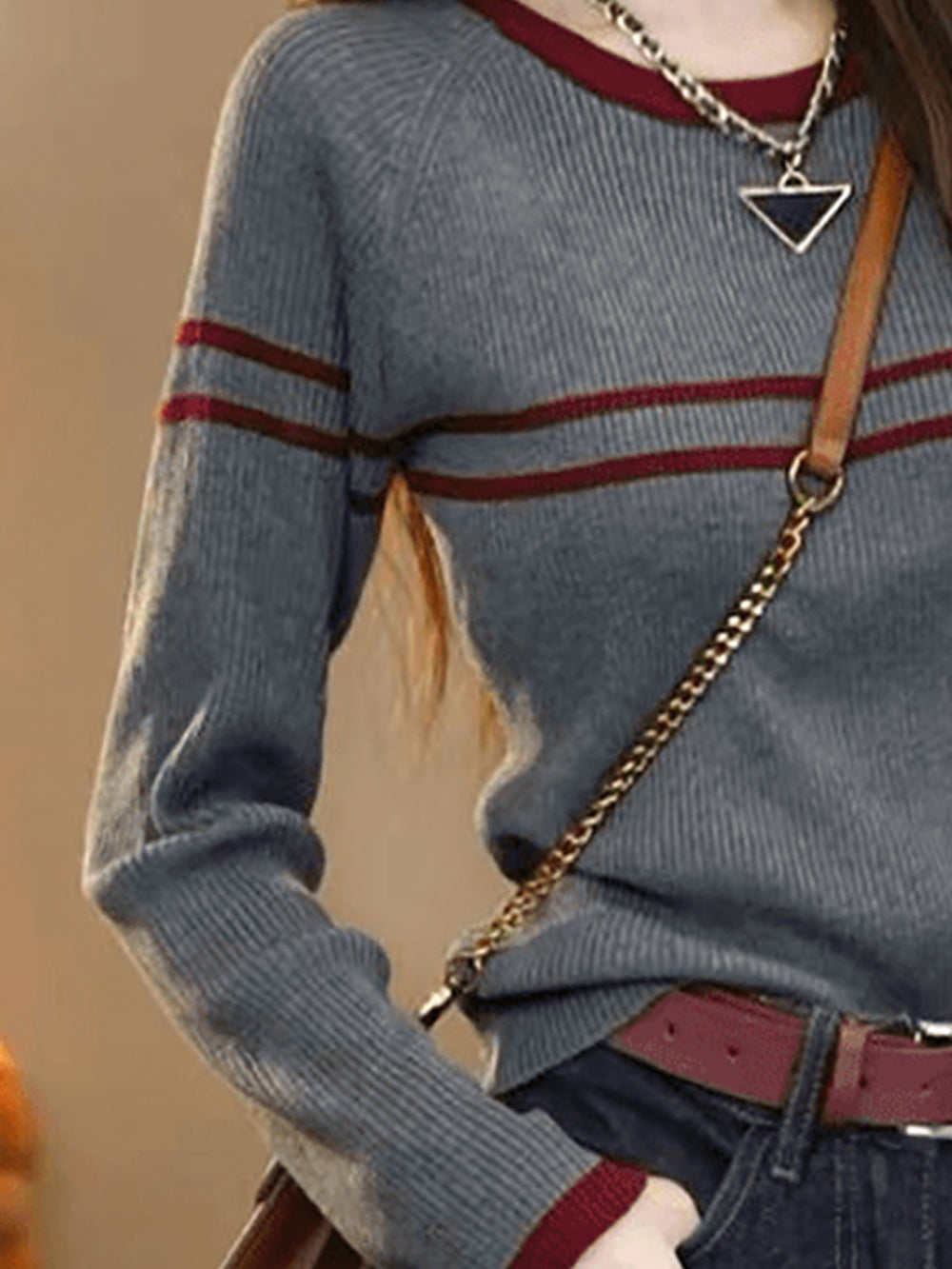 Women Striped Pullover