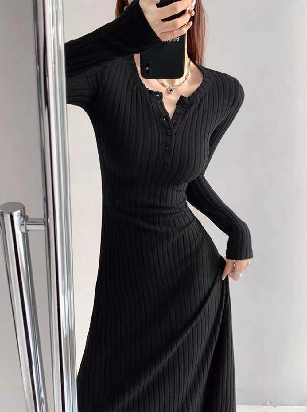 Women Striped Sheath Midi Dress