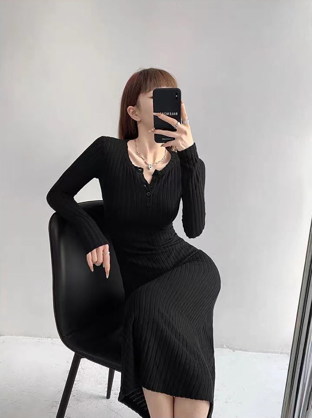 Women Striped Sheath Midi Dress