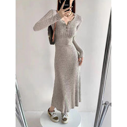 Women Round Neck Fit & Flare Maxi Dress