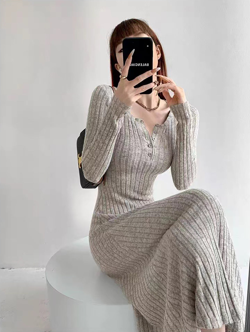 Women Round Neck Fit & Flare Maxi Dress
