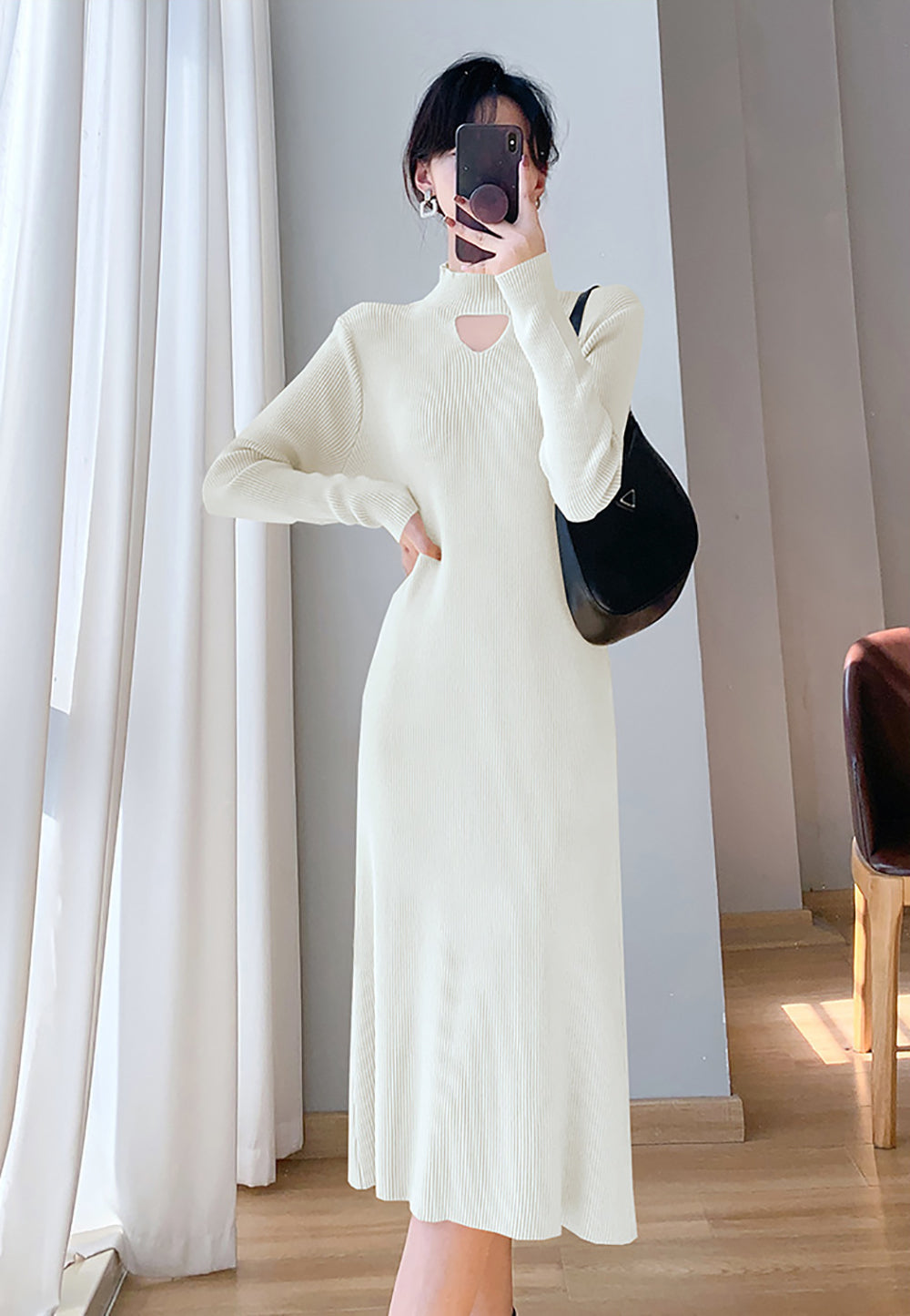 Women Scuba Maxi Midi Dress