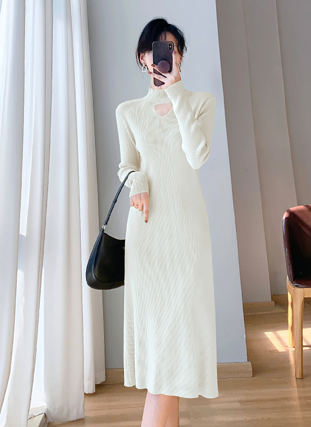 Women Scuba Maxi Midi Dress