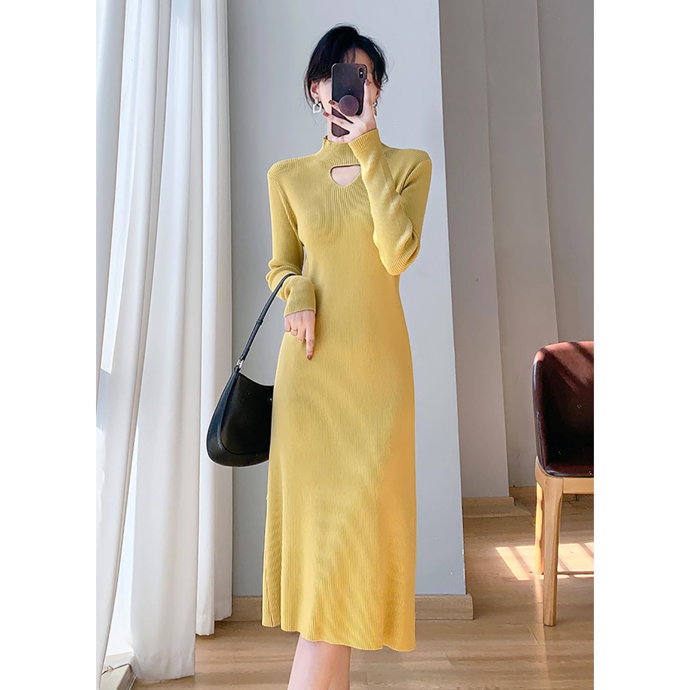 Women Solid Sheath Midi Dress Detail Cut-Outs