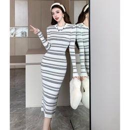 Striped Bodycon Midi Dress